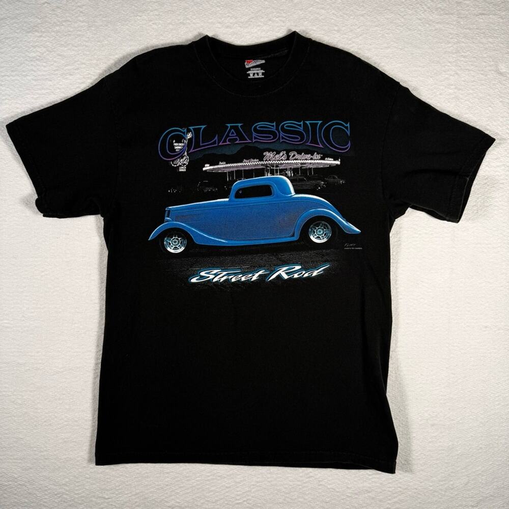 Mel's Drive In T-Shirt Black Short Sleeve Classic Car Street Rod Mens Size M
